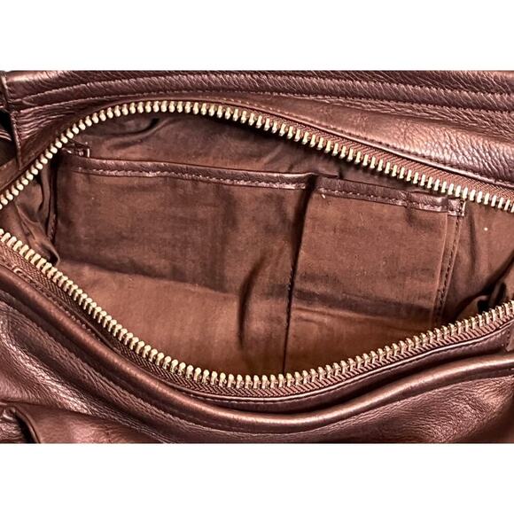 Kenneth Cole New York Leather Tote Brown Slouchy Medium Bag 11x10x8 Work Travel - Picture 16 of 16